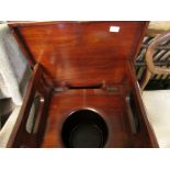 MAHOGANY FOLDING COMMODE.