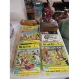 THREE VINTAGE TIB AND TAB JIG SAW PUZZLES , DOMINOES, VINTAGE TINS AND AN EDU-TOYS ANATOMICAL