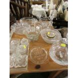 WATERFORD CRYSTAL ASH TRAY WITH COVER , KING GEORGE VI CORONATION BOWL. CANDLE HOLDERS AND OTHER