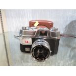 HALINA SUPER FILM CAMERA WITH LEATHER CASE.