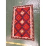 GEOMETRIC PATTERN MAIMANA KILIM FLOOR RUG 127 BY 83 CM.