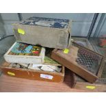 SMALL SELECTION OF VINTAGE WOODEN JIG SAWS, PUZZLES AND GAMES, INCLUDING 'NEW DISSECTED MAPS'
