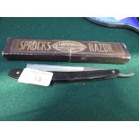 SPROCKS STRAIGHT RAZOR WITH ORIGINAL BOX.