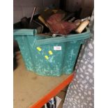 PLASTIC CRATE WITH CONTENTS OF ASSORTED HAND TOOLS , DIY ETC.