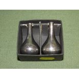 A PAIR OF DANSK DESIGNS DENMARK CANDLE HOLDERS, WITH BOX