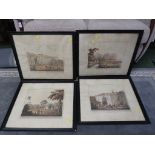 FOUR FRAMED AND GLAZED EARLY 19TH CENTURY COLOURED ENGRAVINGS OF INDIAN SCENES , PUBLISHED BY EDWARD