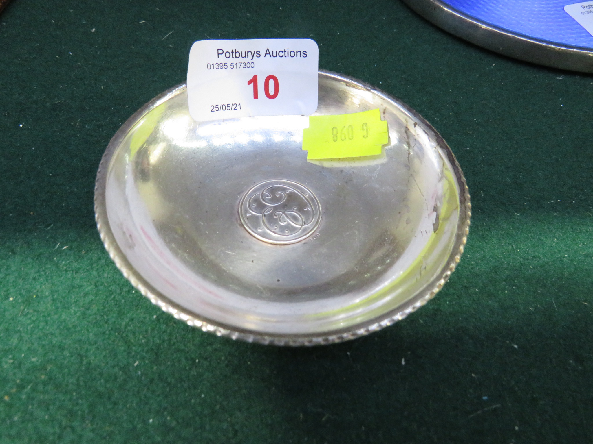 900 FOREIGN SILVER PIN DISH, 1.2 OZT