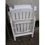 TWO PLASTIC FOLDING GARDEN CHAIRS