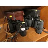 PAIR OF CARL ZEISS DEKAREM 10X50 BINOCULARS, AND A PAIR OF REGENTS 10X50 BINOCULARS IN CASE.