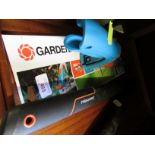 PAIR OF GARDENA GRASS SHEARS, TOGETHER WITH FISKARS LOPPER