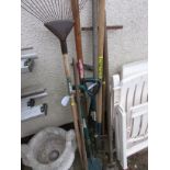 SELECTION OF LONG HANDLED GARDEN TOOLS