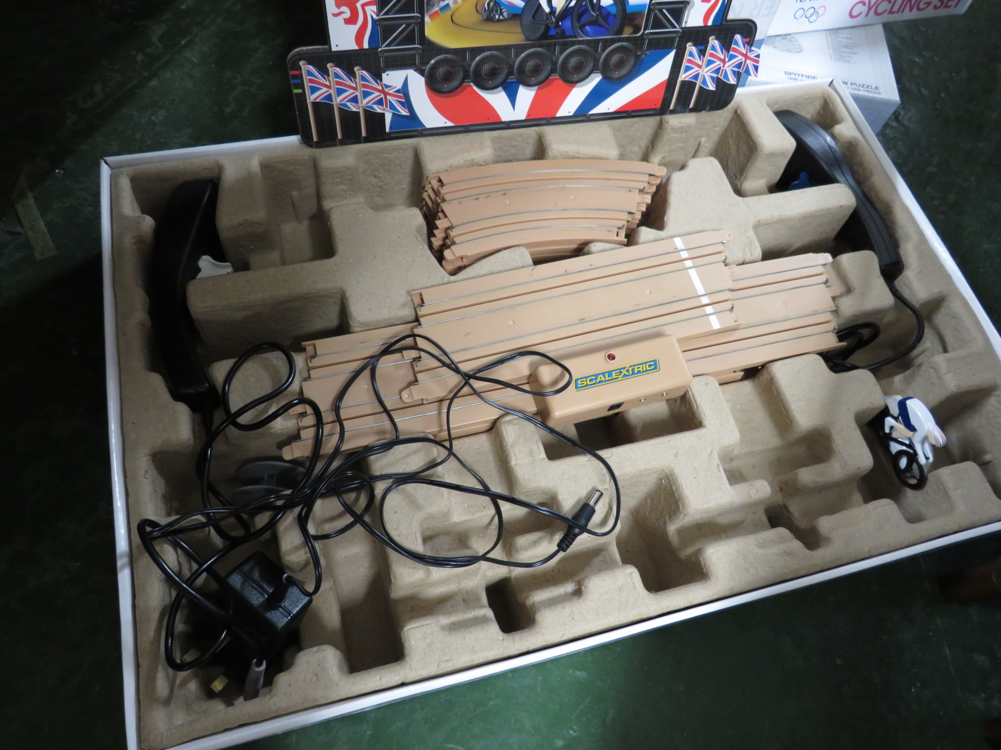 BOXED SCALEXTRIC VELODROME CYCLE SET, TOGETHER WITH A BOXED SPITFIRE JIGSAW PUZZLE. - Image 2 of 2