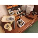 HOME AND DECORATIVE WARE INCLUDING WEIGHING SCALES AND OTHER ITEMS.