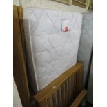 LIGHT OAK SINGLE BED STEAD WITH A SLUMBERLAND MATTRESS