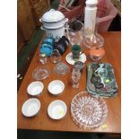 HOME WARE INCLUDING GLASS VASES, PLACE MATS, PORTMEIRION RAMEKINS AND OTHER ITEMS.