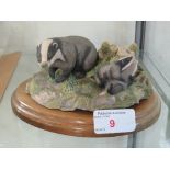 BORDER FINE ARTS FIGURINE OF A BADGER AND CUBS.