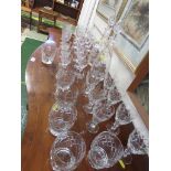 PAIR OF STUART CRYSTAL STOPPERED DECANTERS, EIGHT STUART CRYSTAL WINE GLASSES TOGETHER WITH OTHER