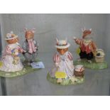 THREE ROYAL DOULTON BRAMBLY HEDGE FIGURINES , INCLUDING BRIDE AND GROOM.