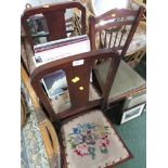 PAIR OF MAHOGANY FRAMED SIDE CHAIRS WITH UPHOLSTERED SEATS, TOGETHER WITH ONE OTHER MAHOGANY SIDE