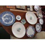 TWO BRISTOL MARINA SERVING DISHES AND OTHER CHINA PLATES AND DISHES