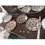 FOUR ROYAL CROWN DERBY IMARI PLATES.