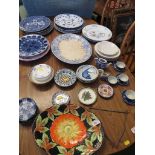 SELECTION OF DECORATIVE CHINA , PLATES , DISHES , BOWLS ETC