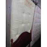 SEALY SINGLE DIVAN BED, MATTRESS, WITH WOODEN HEADBOARD.