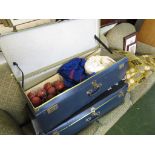 TWO CRICKET CASES WITH CONTENTS OF CRICKET BALLS BATS , CLOTHING AND OTHER ITEMS.