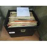 CASE OF VINYL 45 RPM SINGLES, MAINLY 1960'S INCLUDING THE BEATLES , ELVIS PRESLEY, FURY AND OTHERS.