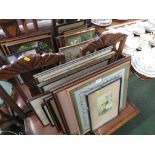 LARGE SELECTION OF FRAMED AND GLAZED PICTURES ,PRINTS AND NEEDLE WORKS.