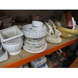 LARGE SELECTIONS OF MIXED HOUSEHOLD AND DECORATIVE CHINA. (ONE SHELF)