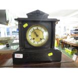 BLACK SLATE MANTEL CLOCK.