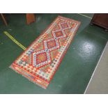 CHOBI KILIM GEOMETRIC PATTERN FLOOR RUNNER 197 BY 70 CM.