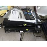 PANASONIC DVD AND VIDEO RECORDER TOGETHER WITH ONE OTHER DVD RECORDER. WITH REMOTES AND MANUALS.