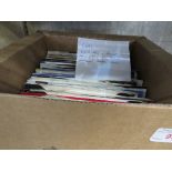 BOX OF ASSORTED VINYL RPM SINGLES MAINLY 1980'S INCLUDING DAVID BOWIE, MADONNA, QUEEN, QUO