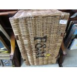 WICKER PICNIC HAMPER , NO CONTENTS.