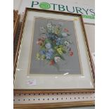 FRAMED AND GLAZED STILL LIFE WATERCOLOUR OF FLOWERS SIGNED A. LOMAS.