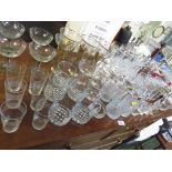 SELECTION OF ASSORTED DRINKING GLASSES.