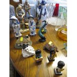 CERAMIC , WOOD AND COMPOSITE FIGURINES INCLUDING COUNTRY ARTIST GREAT TIT AND NATURE CRAFT FIGURE