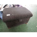 SMALL UPHOLSTERED LIFT TOP FOOT STOOL.