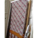 HONEY PINE SINGLE BED STEAD WITH MATTRESS.