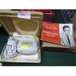 VINTAGE REMINGTON SUPER 60 ELECTRIC SHAVER WITH INSTRUCTIONS AND ORIGINAL BOX (SOLD AS ANTIQUE