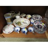 SELECTION OF MAINLY 19TH CENTURY CHINA INCLUDING GRANITE CHINA SIDE PLATES, BISTO ALPHABET BOWL,