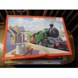 SIX BOXED JIGSAW PUZZLE INCLUDING RAILWAY SCENES.