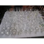 LARGE SELECTION OF ASSORTED DRINKING GLASSES.