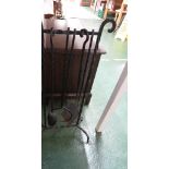 **amended description** WROUGHT METAL FIRE SIDE TOOLS ON STAND