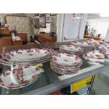 A SELECTION OF ARCADIA FLORAL PATTERN CHINA AND DINNER WARE INCLUDING LIDDED TUREENS. (AF)