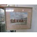 FRAMED AND GLAZED WATERCOLOUR TITLED EVERHAM BY R CAMPBELL SMITH.