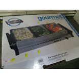 GOURMET TRIPLE BUFFET SERVER WITH ORIGINAL BOX.