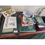 SCRABBLE BOARDS GAMES , SELECTION OF CARD GAMES AND RELATED BOOKS.